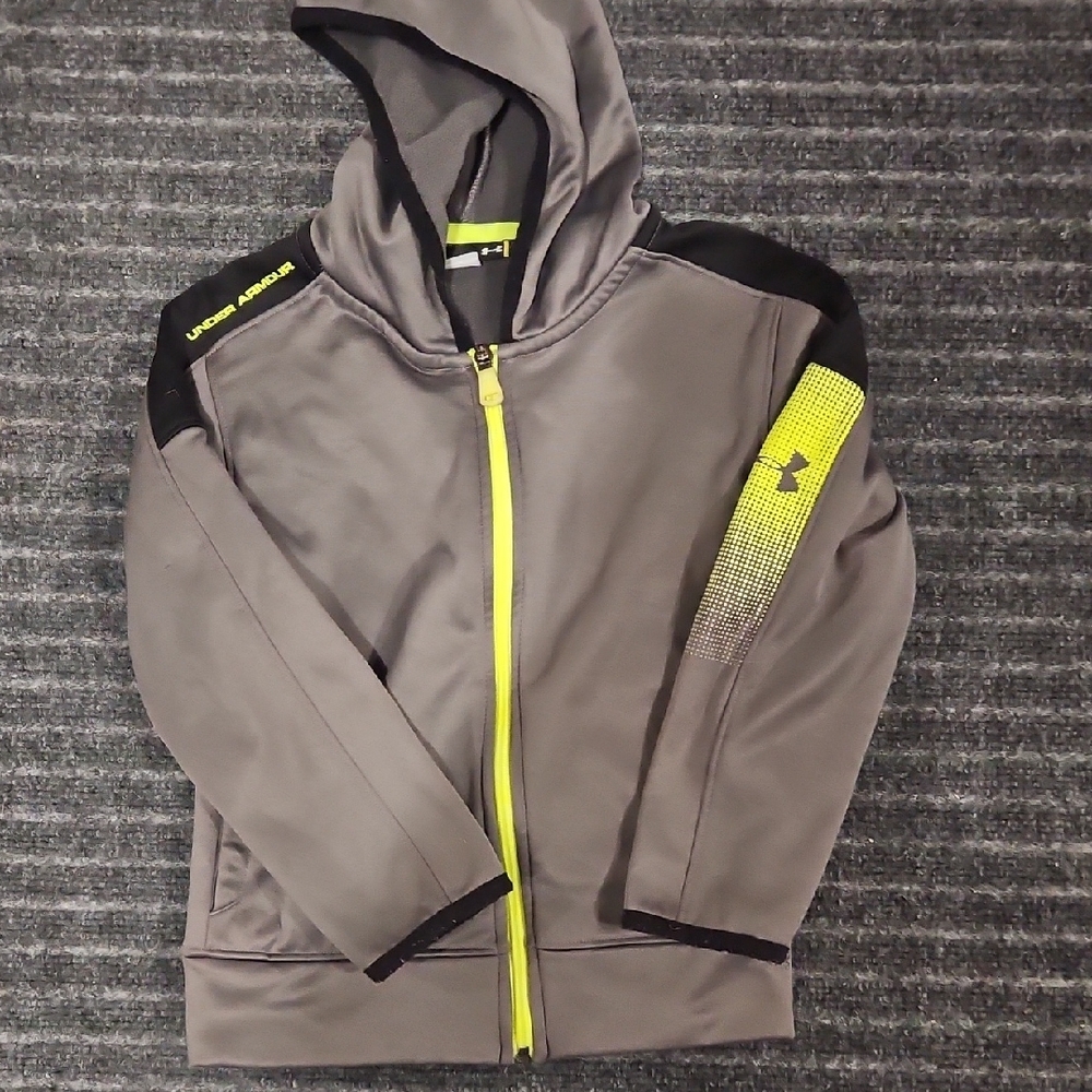 Under Armour Gray and Neon Yellow Hoodie